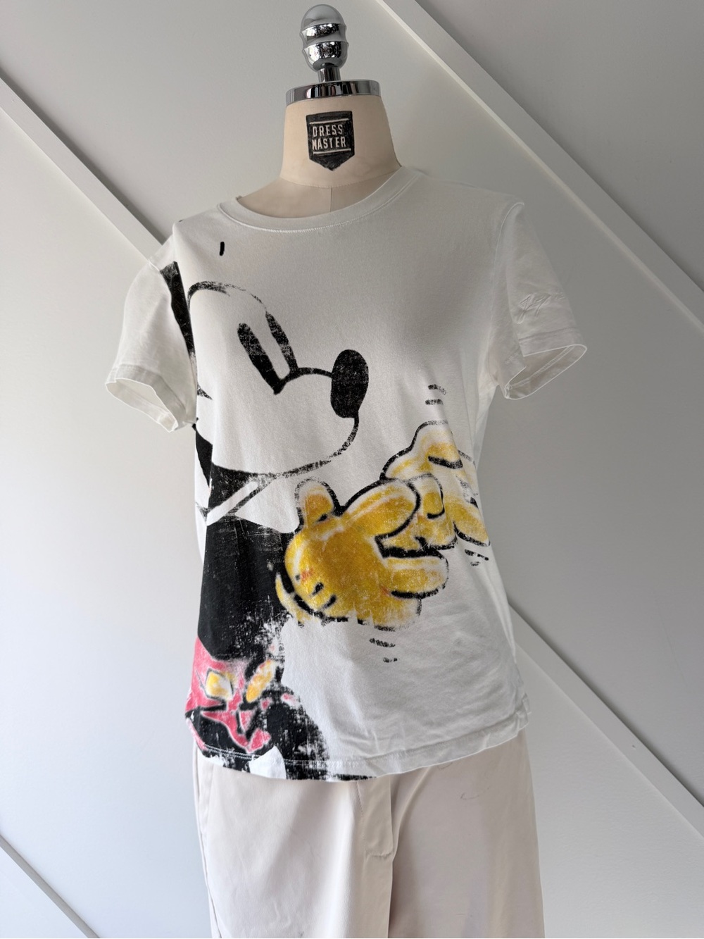 Desigual Disney Mickey Mouse Graphic T Shirt White Pop Art Tee Approx Small - Picture 3 of 14